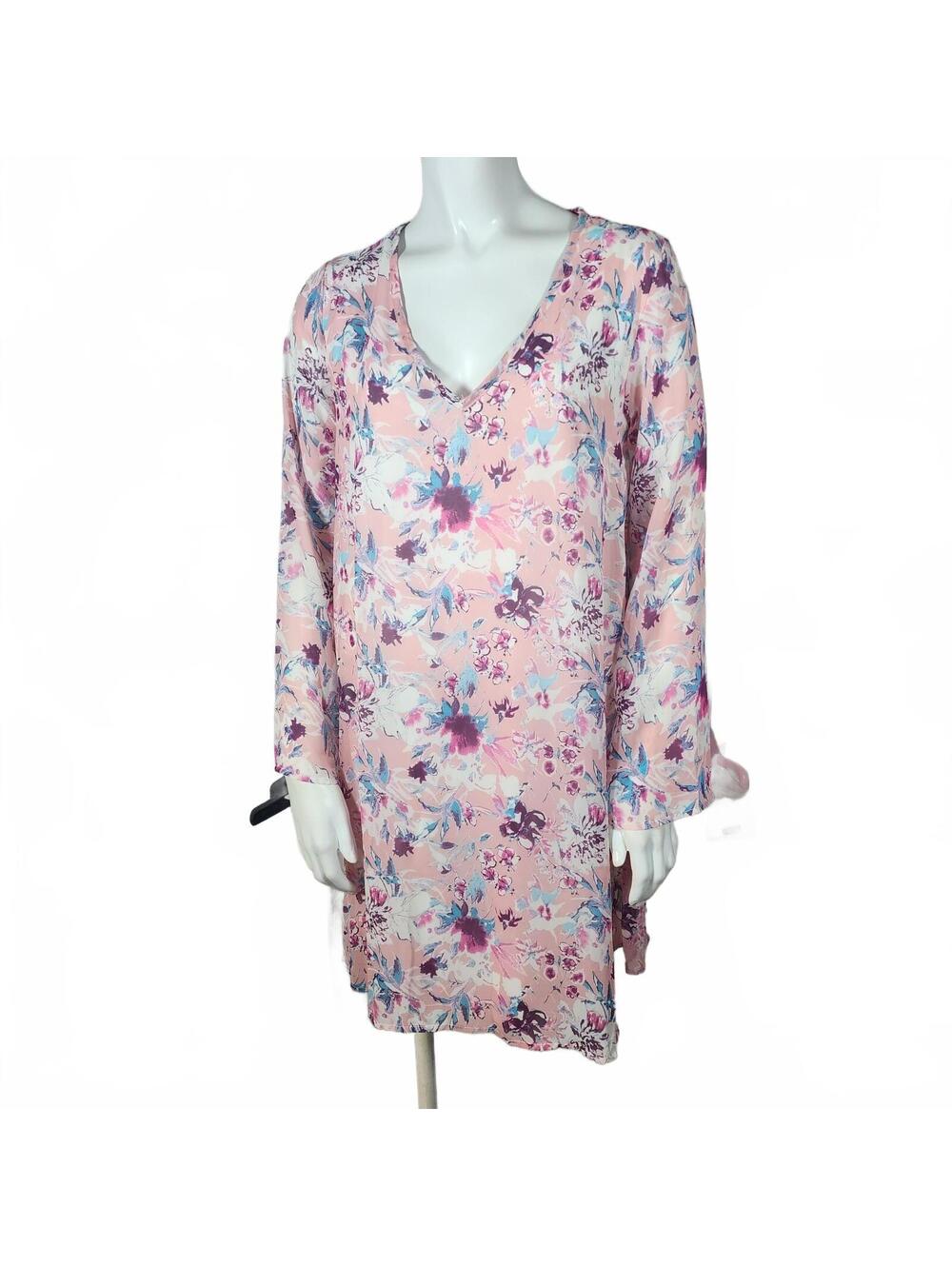 NWT Pinkblush Floral Print Long Sleeve V-Neck Dress (S)